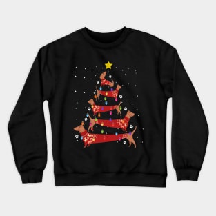 Dachshund Dog Christmas Tree Crewneck Sweatshirt